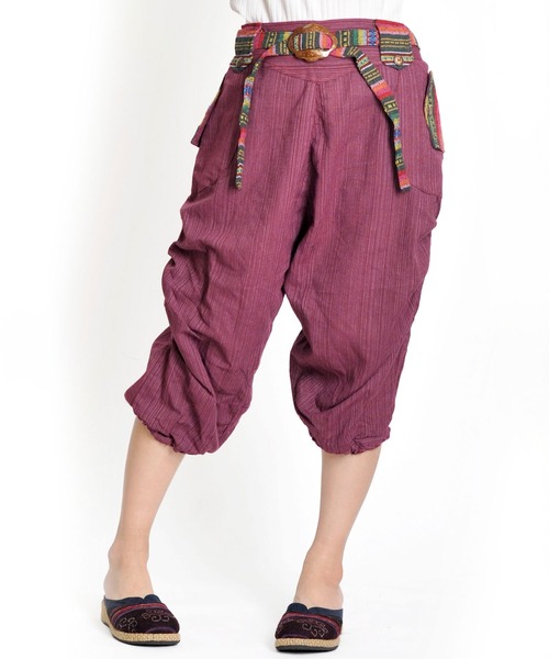 MARAI(マーライ)の「クロップド丈 コットンサルエルパンツ バルーンパンツ アラジンパンツ(その他パンツ・メンズ・オレンジ/ブルー/カーキ/ブラック/パープル/ワイン/ライトグリーン/ライトブラウン/ライトブルー/ピンク・FREE)」の9枚目の写真