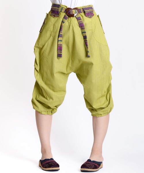 MARAI(マーライ)の「クロップド丈 コットンサルエルパンツ バルーンパンツ アラジンパンツ(その他パンツ・メンズ・オレンジ/ブルー/カーキ/ブラック/パープル/ワイン/ライトグリーン/ライトブラウン/ライトブルー/ピンク・FREE)」の5枚目の写真