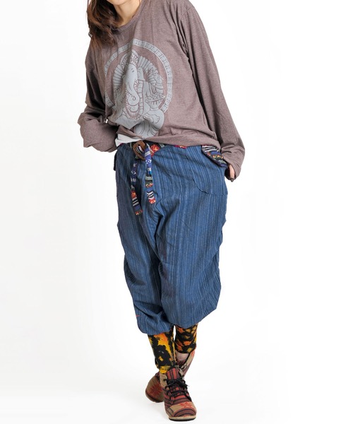 MARAI(マーライ)の「クロップド丈 コットンサルエルパンツ バルーンパンツ アラジンパンツ(その他パンツ・メンズ・オレンジ/ブルー/カーキ/ブラック/パープル/ワイン/ライトグリーン/ライトブラウン/ライトブルー/ピンク・FREE)」の18枚目の写真