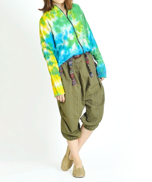 MARAI(マーライ)の「クロップド丈 コットンサルエルパンツ バルーンパンツ アラジンパンツ(その他パンツ・メンズ・オレンジ/ブルー/カーキ/ブラック/パープル/ワイン/ライトグリーン/ライトブラウン/ライトブルー/ピンク・FREE)」の16枚目の写真