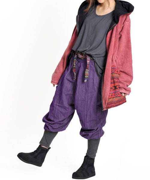 MARAI(マーライ)の「クロップド丈 コットンサルエルパンツ バルーンパンツ アラジンパンツ(その他パンツ・メンズ・オレンジ/ブルー/カーキ/ブラック/パープル/ワイン/ライトグリーン/ライトブラウン/ライトブルー/ピンク・FREE)」の21枚目の写真