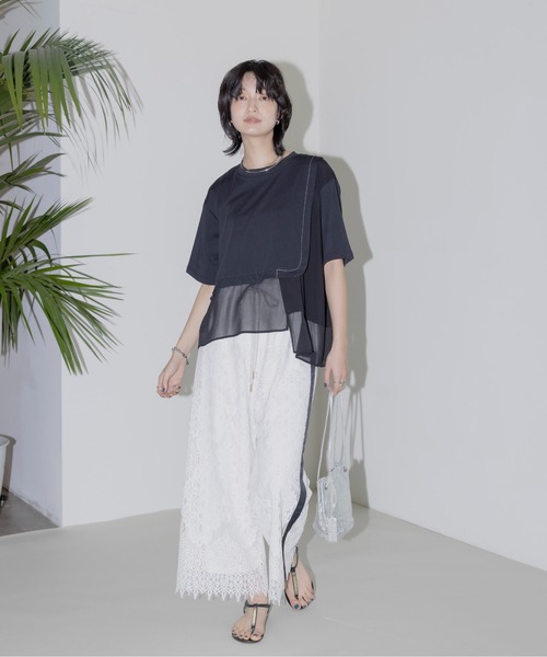 Eimee Law エイミーロウ　エイミー　パンツ　白　ホワイト　異素材 パンツ│1page｜通常価格とセール価格│Eimee Law & LHELBIE