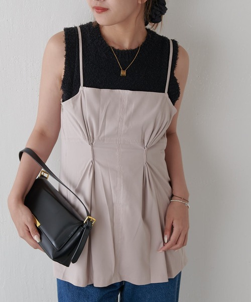 Lui's（ルイス）の「前後2WAYキャミソール（キャミソール・レディース・ブラウン/ピンク/ブラック・FREE）」の3枚目の写真