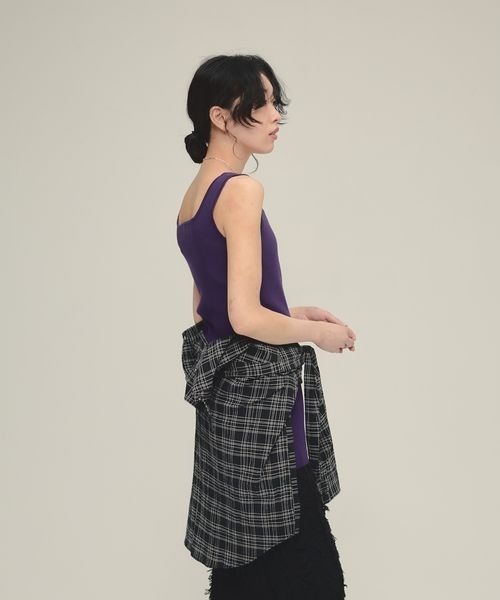 eL（エル）の「【eL】12G Fit Mini One-piece/452003（ワンピース・レディース・パープル/ブラック・FREE）」の4枚目の写真