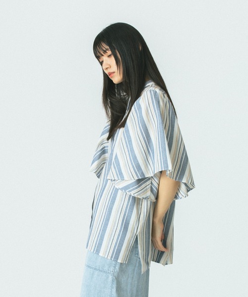 ROSE BUD（ローズバッド）の「FLARE SLEEVE BLOUSE（シャツ/ブラウス・レディース・ブラック/ブルー/ピンク・ONE SIZE）」の6枚目の写真