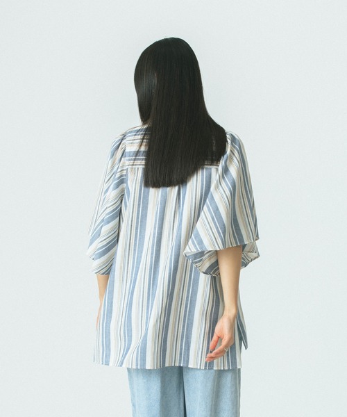 ROSE BUD（ローズバッド）の「FLARE SLEEVE BLOUSE（シャツ/ブラウス・レディース・ブラック/ブルー/ピンク・ONE SIZE）」の7枚目の写真