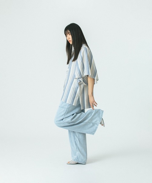 ROSE BUD（ローズバッド）の「FLARE SLEEVE BLOUSE（シャツ/ブラウス・レディース・ブラック/ブルー/ピンク・ONE SIZE）」の9枚目の写真