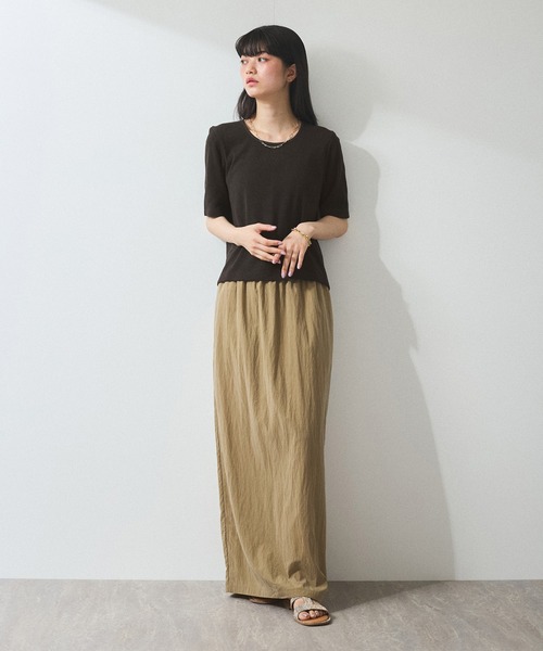 ADAM ET ROPE'（アダムエロペ）の「【WEB限定】ブークレリブリボンTシャツ（Tシャツ/カットソー・レディース・ホワイト/ダークブラウン/ブラック/オフホワイト・FREE）」の10枚目の写真