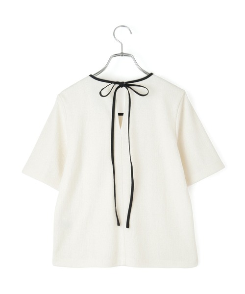 ADAM ET ROPE'（アダムエロペ）の「【WEB限定】ブークレリブリボンTシャツ（Tシャツ/カットソー・レディース・ホワイト/ダークブラウン/ブラック/オフホワイト・FREE）」の19枚目の写真