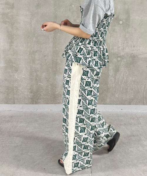 SARA MALLIKA/サラマリカ】COTTON POPLIN PRINT PANTS（その他パンツ  