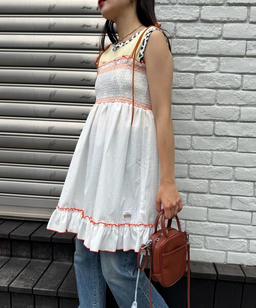 HELLO.SANFRANCISCO（ハローサンフランシスコ）の「【HELLO.SANFRANCISCO】2WAYシャーリングチュニックベアワンピ（ワンピース・レディース・オレンジ/ホワイト/ブラック/パープル・ONE SIZE）」の15枚目の写真