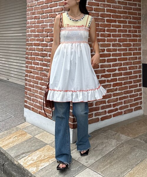 HELLO.SANFRANCISCO（ハローサンフランシスコ）の「【HELLO.SANFRANCISCO】2WAYシャーリングチュニックベアワンピ（ワンピース・レディース・オレンジ/ホワイト/ブラック/パープル・ONE SIZE）」の16枚目の写真