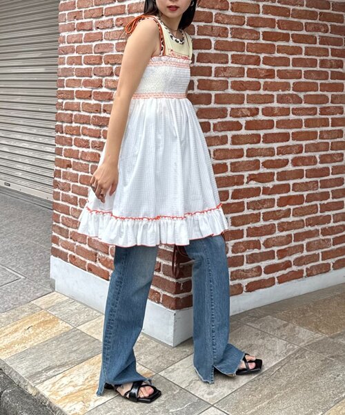 HELLO.SANFRANCISCO（ハローサンフランシスコ）の「【HELLO.SANFRANCISCO】2WAYシャーリングチュニックベアワンピ（ワンピース・レディース・オレンジ/ホワイト/ブラック/パープル・ONE SIZE）」の17枚目の写真