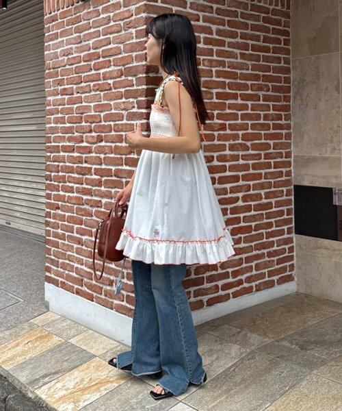 HELLO.SANFRANCISCO（ハローサンフランシスコ）の「【HELLO.SANFRANCISCO】2WAYシャーリングチュニックベアワンピ（ワンピース・レディース・オレンジ/ホワイト/ブラック/パープル・ONE SIZE）」の18枚目の写真