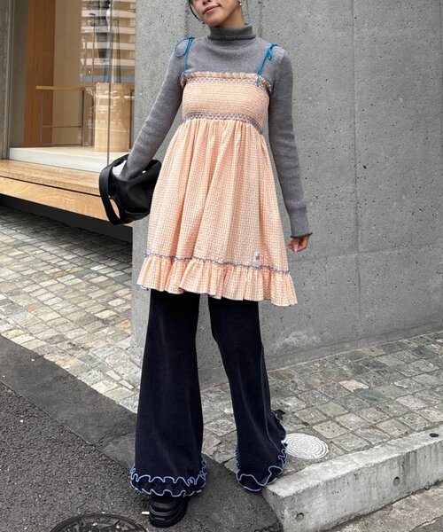 HELLO.SANFRANCISCO（ハローサンフランシスコ）の「【HELLO.SANFRANCISCO】2WAYシャーリングチュニックベアワンピ（ワンピース・レディース・オレンジ/ホワイト/ブラック/パープル・ONE SIZE）」の21枚目の写真