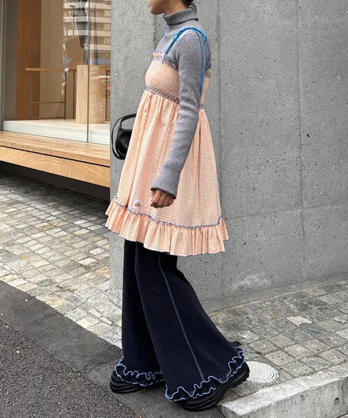 HELLO.SANFRANCISCO（ハローサンフランシスコ）の「【HELLO.SANFRANCISCO】2WAYシャーリングチュニックベアワンピ（ワンピース・レディース・オレンジ/ホワイト/ブラック/パープル・ONE SIZE）」の22枚目の写真