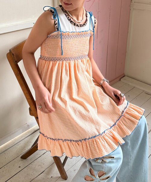 HELLO.SANFRANCISCO（ハローサンフランシスコ）の「【HELLO.SANFRANCISCO】2WAYシャーリングチュニックベアワンピ（ワンピース・レディース・オレンジ/ホワイト/ブラック/パープル・ONE SIZE）」の6枚目の写真