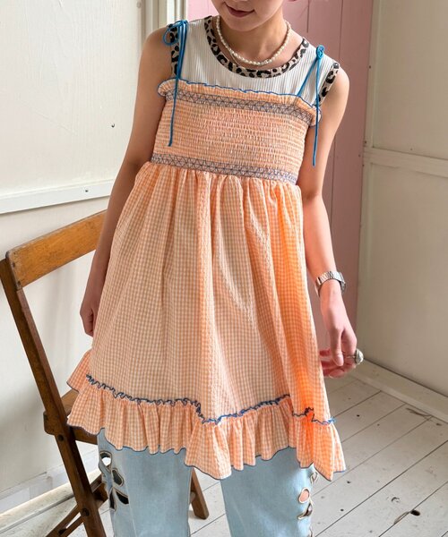 HELLO.SANFRANCISCO（ハローサンフランシスコ）の「【HELLO.SANFRANCISCO】2WAYシャーリングチュニックベアワンピ（ワンピース・レディース・オレンジ/ホワイト/ブラック/パープル・ONE SIZE）」の9枚目の写真