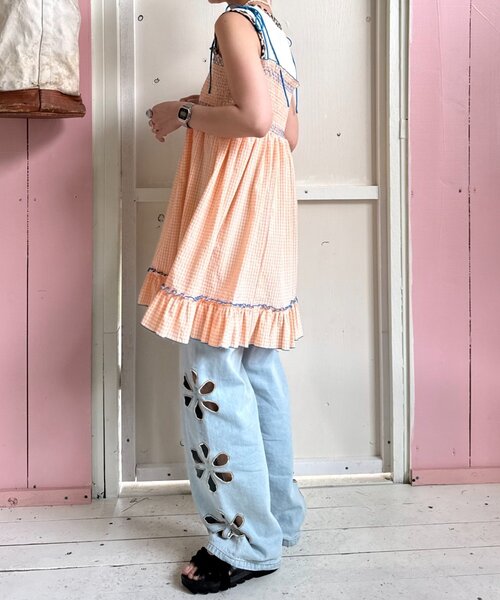 HELLO.SANFRANCISCO（ハローサンフランシスコ）の「【HELLO.SANFRANCISCO】2WAYシャーリングチュニックベアワンピ（ワンピース・レディース・オレンジ/ホワイト/ブラック/パープル・ONE SIZE）」の6枚目の写真