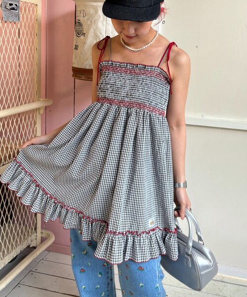 HELLO.SANFRANCISCO（ハローサンフランシスコ）の「【HELLO.SANFRANCISCO】2WAYシャーリングチュニックベアワンピ（ワンピース・レディース・オレンジ/ホワイト/ブラック/パープル・ONE SIZE）」の8枚目の写真