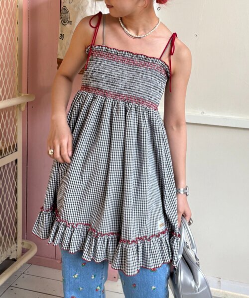 HELLO.SANFRANCISCO（ハローサンフランシスコ）の「【HELLO.SANFRANCISCO】2WAYシャーリングチュニックベアワンピ（ワンピース・レディース・オレンジ/ホワイト/ブラック/パープル・ONE SIZE）」の12枚目の写真