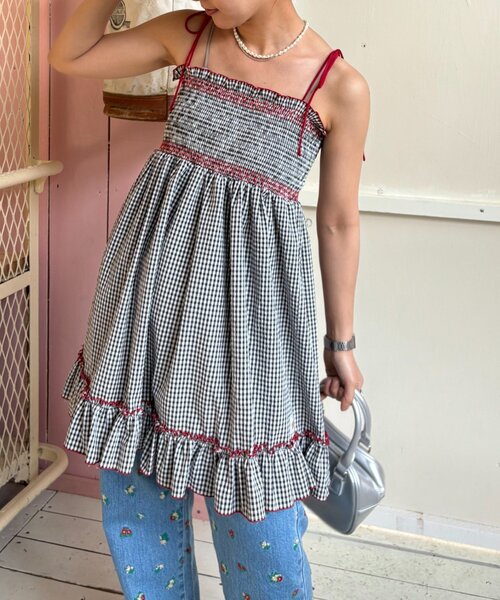 HELLO.SANFRANCISCO（ハローサンフランシスコ）の「【HELLO.SANFRANCISCO】2WAYシャーリングチュニックベアワンピ（ワンピース・レディース・オレンジ/ホワイト/ブラック/パープル・ONE SIZE）」の13枚目の写真