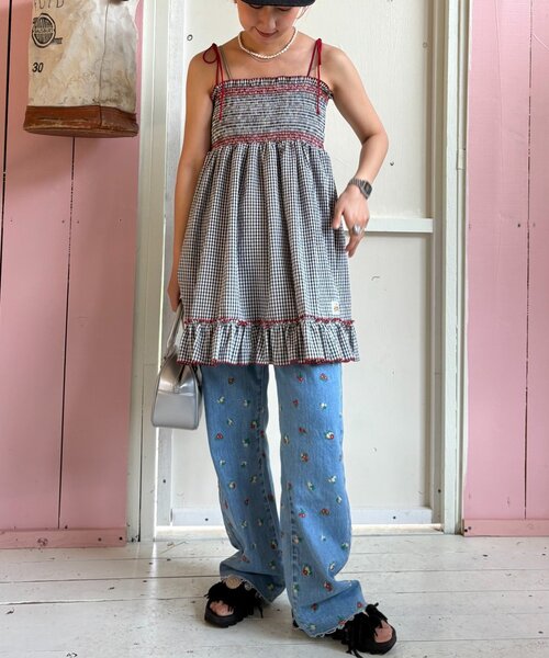HELLO.SANFRANCISCO（ハローサンフランシスコ）の「【HELLO.SANFRANCISCO】2WAYシャーリングチュニックベアワンピ（ワンピース・レディース・オレンジ/ホワイト/ブラック/パープル・ONE SIZE）」の14枚目の写真