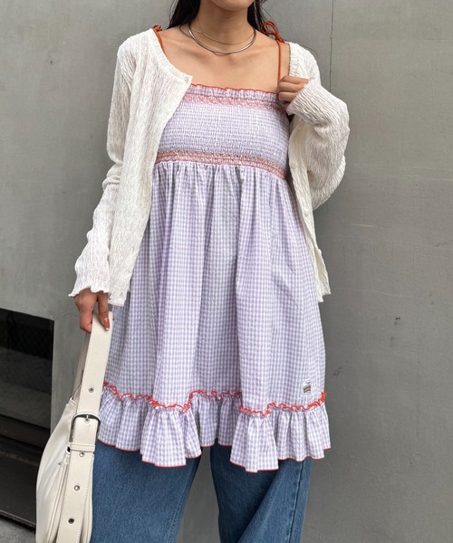HELLO.SANFRANCISCO（ハローサンフランシスコ）の「【HELLO.SANFRANCISCO】2WAYシャーリングチュニックベアワンピ（ワンピース・レディース・オレンジ/ホワイト/ブラック/パープル・ONE SIZE）」の5枚目の写真