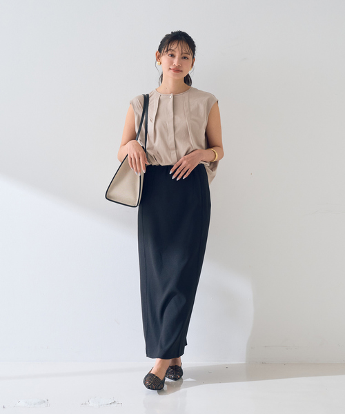 Rouge vif（ルージュヴィフ）の「タック入りノースリーブカットソーブラウス（Tシャツ/カットソー・レディース・ホワイト/ベージュ/ブラック・フリー）」の22枚目の写真