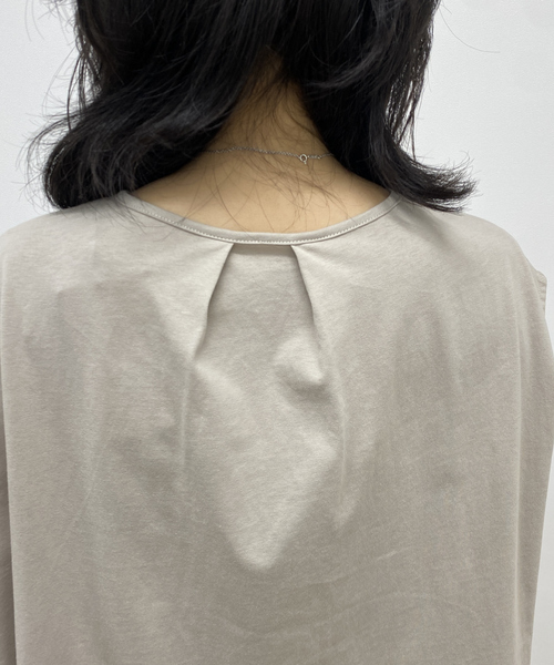 Rouge vif（ルージュヴィフ）の「タック入りノースリーブカットソーブラウス（Tシャツ/カットソー・レディース・ホワイト/ベージュ/ブラック・フリー）」の10枚目の写真