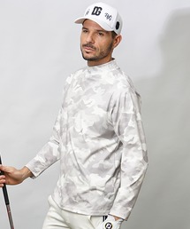 DIVINER GOLF（ディバイナー ゴルフ）の「【DIVINER GOLF】カモ柄ストレッチモックネックロンT 長袖Tシャツ メンズ ゴルフウェア インナー 秋服 冬服（Tシャツ/カットソー）」