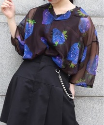 AXES-X | イチゴプリントシアーシャツ(シャツ/ブラウス)