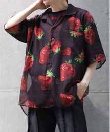 シアー」に該当するメンズのシャツ/ブラウス（レッド/赤色系