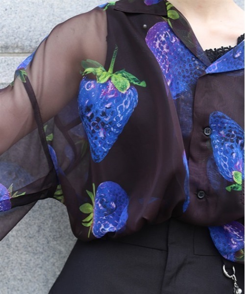 AXES-X（アクシーズエックス）の「イチゴプリントシアーシャツ（シャツ/ブラウス・メンズ・ブラック/レッド/パープル・LARGE/X-LARGE/MEDIUM）」の20枚目の写真