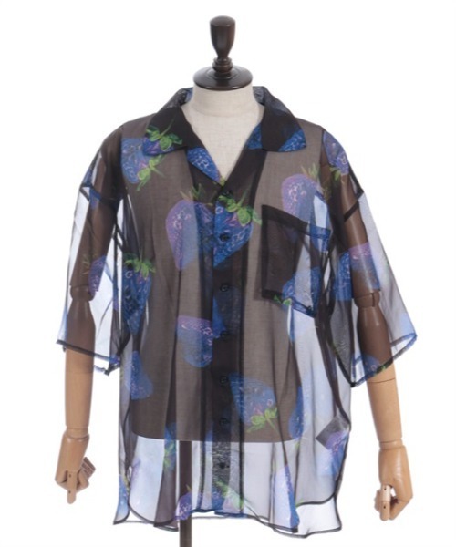 AXES-X（アクシーズエックス）の「イチゴプリントシアーシャツ（シャツ/ブラウス・メンズ・ブラック/レッド/パープル・LARGE/X-LARGE/MEDIUM）」の21枚目の写真