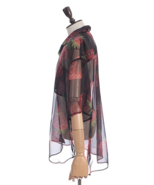 AXES-X（アクシーズエックス）の「イチゴプリントシアーシャツ（シャツ/ブラウス・メンズ・ブラック/レッド/パープル・LARGE/X-LARGE/MEDIUM）」の4枚目の写真