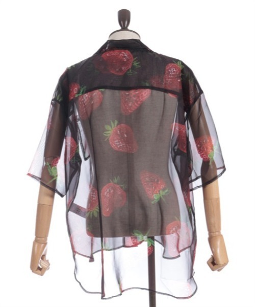 AXES-X（アクシーズエックス）の「イチゴプリントシアーシャツ（シャツ/ブラウス・メンズ・ブラック/レッド/パープル・LARGE/X-LARGE/MEDIUM）」の5枚目の写真