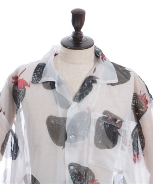 AXES-X（アクシーズエックス）の「イチゴプリントシアーシャツ（シャツ/ブラウス・メンズ・ブラック/レッド/パープル・LARGE/X-LARGE/MEDIUM）」の12枚目の写真