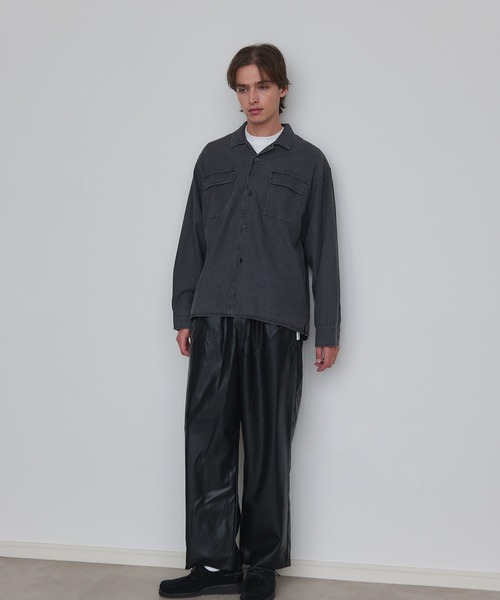 MAISON CLUB（メゾンクラブ）の「【MAISON CLUB】Super Soft PU Leather Track Pants / スーパーソフトPUレザートラックパンツ（その他パンツ・メンズ・ブラック/グレー/ブラウン・M/L）」の20枚目の写真