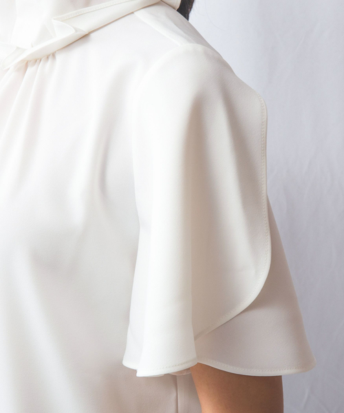 NARACAMICIE】NERO リボン半袖ブラウス（シャツ/ブラウス