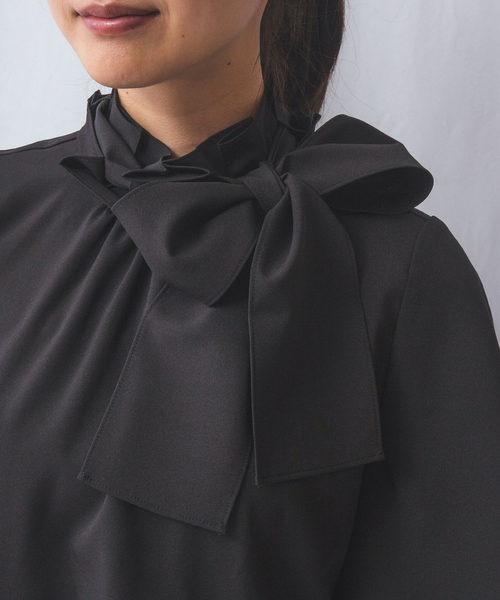 NARACAMICIE（ナラカミーチェ）の「【NARACAMICIE】NERO　リボン半袖ブラウス（シャツ/ブラウス・レディース・ブラック/ホワイト・M/L/XL）」の22枚目の写真