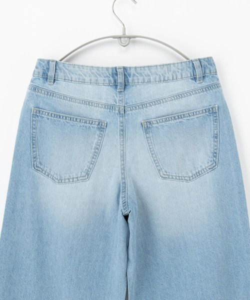 Honeys（ハニーズ）の「デニムワイドパンツ（股下６８ｃｍ）（デニムパンツ・レディース・ライトブルー/ライトインディゴブルー・L/LL/M/S/SS）」の14枚目の写真