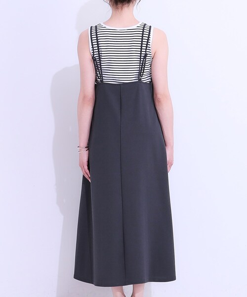 SHOO・LA・RUE（シューラルー）の「女性らしさ溢れる　フレアキャミワンピース（ワンピース・レディース・チャコールグレー/ブラック/ブラウン系・01/02/03/04）」の5枚目の写真