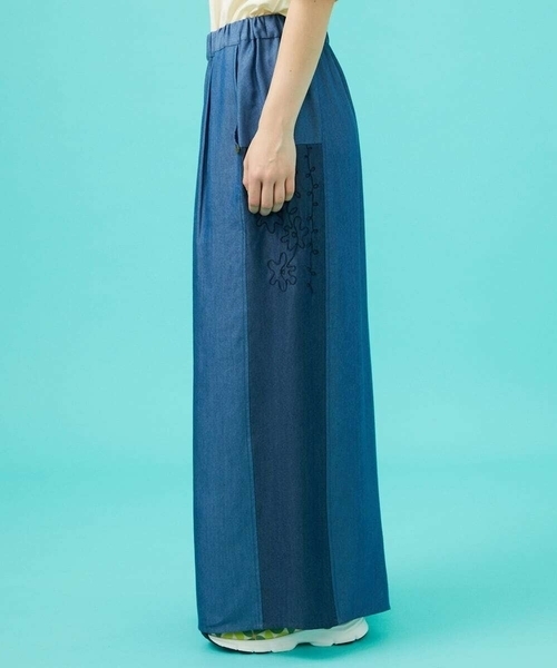 Jocomomola（ホコモモラ）の「Flor pintada テンセルデニムワイドパンツ（その他パンツ・レディース・ネイビー/ダークインディゴブルー・42/40）」の22枚目の写真