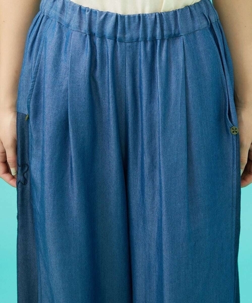 Jocomomola（ホコモモラ）の「Flor pintada テンセルデニムワイドパンツ（その他パンツ・レディース・ネイビー/ダークインディゴブルー・42/40）」の20枚目の写真