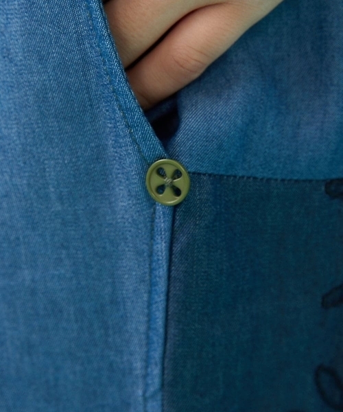 Jocomomola（ホコモモラ）の「Flor pintada テンセルデニムワイドパンツ（その他パンツ・レディース・ネイビー/ダークインディゴブルー・42/40）」の17枚目の写真