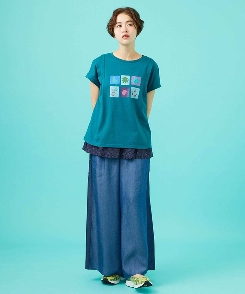 Jocomomola（ホコモモラ）の「Flor pintada テンセルデニムワイドパンツ（その他パンツ・レディース・ネイビー/ダークインディゴブルー・42/40）」の13枚目の写真