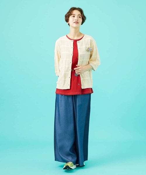 Jocomomola（ホコモモラ）の「Flor pintada テンセルデニムワイドパンツ（その他パンツ・レディース・ネイビー/ダークインディゴブルー・42/40）」の10枚目の写真