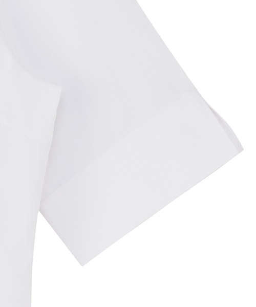 TOKYO SHIRTS(トウキョウシャツ)の「【透け防止】 形態安定ノーアイロン レギュラー 5分袖ビジネスワイシャツ(ビジネスシャツ・レディース・ホワイト・S/M/L/LL/XL)」の4枚目の写真