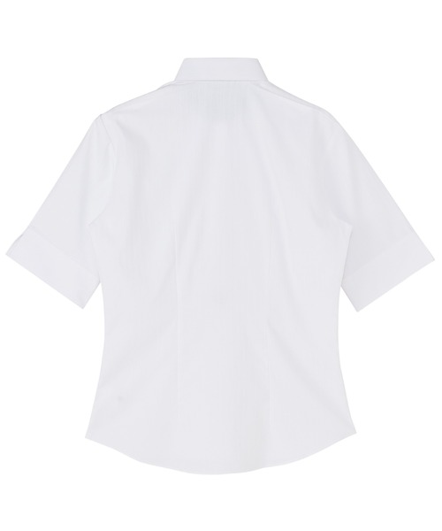 TOKYO SHIRTS(トウキョウシャツ)の「【透け防止】 形態安定ノーアイロン レギュラー 5分袖ビジネスワイシャツ(ビジネスシャツ・レディース・ホワイト・S/M/L/LL/XL)」の2枚目の写真